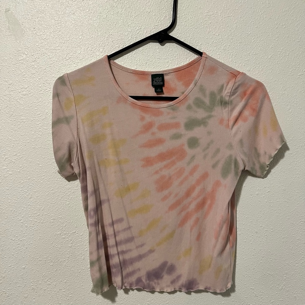 Tie-dye top, fitted, crop top